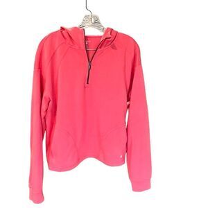 Layer 8 Quick Dry Lightweight Long Sleeve 1/4 Zip Hoodie Pink Large